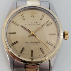 Rolex Mens Rolex Oyster Perpetual Ref 1003 34mm 14k SS Automatic 1960s Swiss RA174G