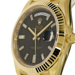 Rolex Day-Date 40 Yellow Gold President Black Index Dial Watch