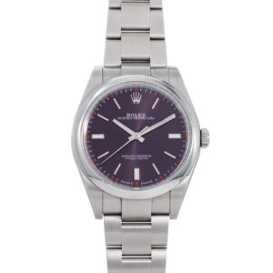 Rolex Oyster Perpetual 39 Red Grape Purple Dial Steel Men’s Watch 114300-0002