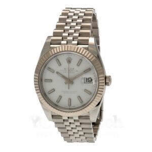 Rolex Datejust Stainless Steel Bracelet White Dial 41mm Mens Watch