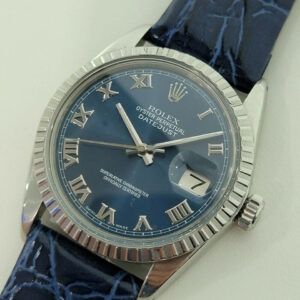 Rolex Mens Rolex Oyster Datejust 16030 36mm 18k SS Automatic Blue Dial 1980s RA296