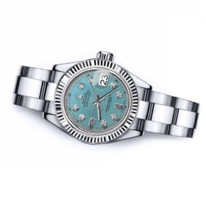 Rolex Ladies Rolex 26mm Datejust Ice Blue Color Dial with Baguette Diamond RT