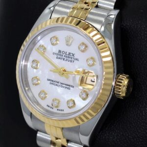 Rolex Datejust 69173 18k Yellow Gold/ss Mop Diamond Dial MINT