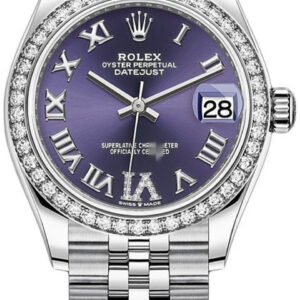 Rolex Datejust 31mm Stainless Steel 278384rbr Aubergine VI Jubilee