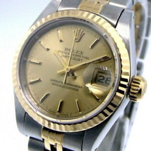 Rolex Lady-Datejust 26mm Yellow Gold & Steel Champagne Stick Dial 69173