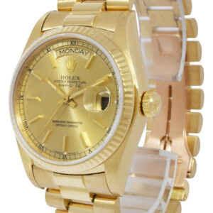 Rolex Day-Date President 18k Yellow Gold Champane Dial 36mm Watch 18038