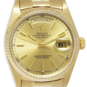 Rolex Day-Date President 18k Yellow Gold Champane Dial 36mm Watch 18038