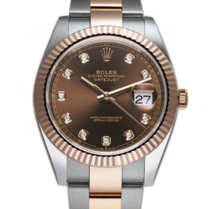 Rolex Datejust 41mm Steel & Everose Gold Chocolate Diamond Dial Oyster Bracelet