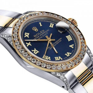 Rolex Ladies Rolex 31mm Datejust 2 Two Tone Blue Color Roman Numeral Dial Diamonds Bezel+ lugs