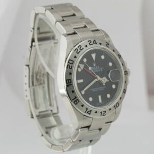 Rolex REHAUT UNPOL. 3186 Rolex Explorer II Black GMT Stainless Steel 40mm Watch 16570