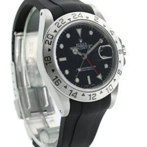 Rolex Explorer II Stainless Steel 40mm Black Dial On Rubber B