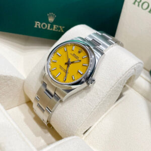 Rolex 277200 Oyster Perpetual 31mm Yellow Dial Domed Bezel Oyster Bracelet Stainless Steel