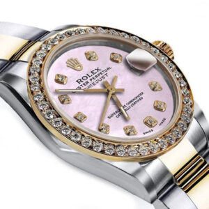 Rolex Men’s Rolex 36mm Datejust Two Tone Pink MOP Mother Of Pearl Diamond Dial+ Bezel