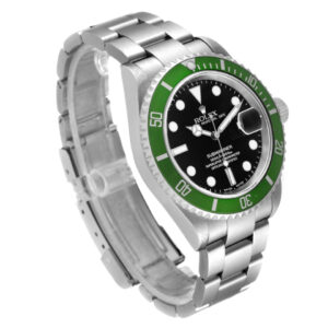 Rolex Submariner 50th Anniversary Green Bezel Flat 4 Steel Mens Watch 16610LV