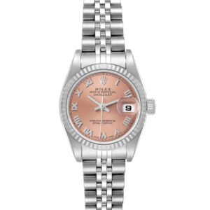 Rolex Datejust 26 Steel White Gold Salmon Dial Ladies Watch 79174