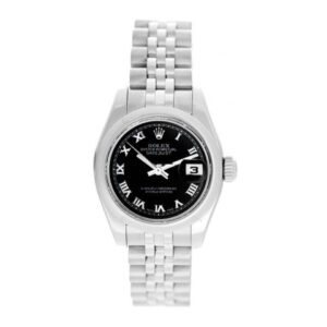 Rolex Ladies Datejust Watch Steel  with Black Roman Dial  179160