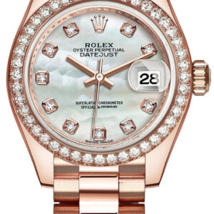 Rolex Lady Datejust 28mm Everose Gold 279135RBR MOP Diamond President