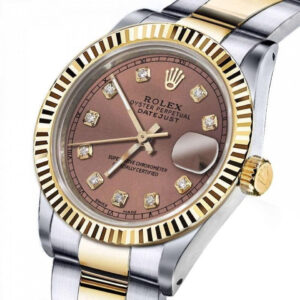 Rolex Ladies Rolex 26mm Datejust Two Tone Salmon Color Dial with Diamond Accent RT+ Classic