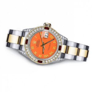 Rolex Orange Roman 26 Datejust Two Tone Diamond lugs & Rubies