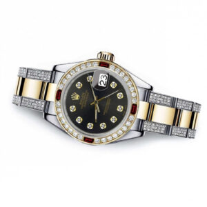 Rolex Chocolate 26mm Datejust Two Tone Side Diamonds + Rubies