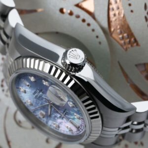 Rolex Ladies Rolex 26mm Datejust SS Tahitian MOP Mother of Pearl 8 + 2 Diamond Dial RT Deployment buckle