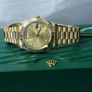 Rolex 218238 Day-Date II Yellow Gold Champagne Diamond Dial Open Card