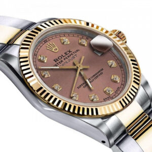 Rolex Ladies Rolex 26mm Datejust Two Tone Salmon Color Dial with Diamond Accent RT+ Classic