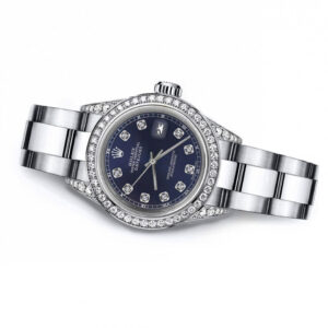 Rolex Navy Blue 36mm Datejust Steel SS Diamonds Bezel & Lugs Oyster Bracelet