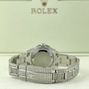 Rolex Oyster Perpetual Ladies Pink 26mm 6ct Iced Genuine Diamonds Ref. 176200