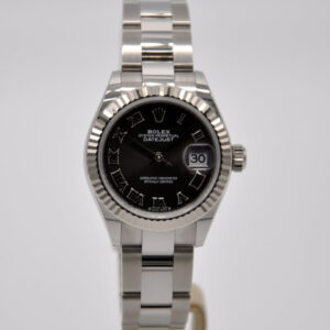 Rolex Datejust Lady 28mm 18k White Gold and Steel Grey Roman 279174 Oyster