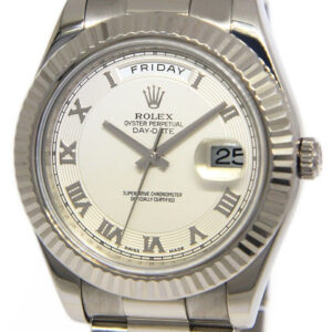 Rolex Day-Date II President 18k WG Ivory Concentric 41mm Watch ’10 B/P 218239