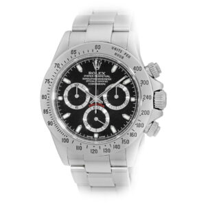 Rolex Stainless Steel 40mm Black Daytona Cosmograph 116520 Warranty Box MINTY