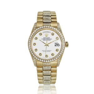 Rolex Presidential 36mm Diamond White Color Dial with Diamond Accent Diamond 18KT Yellow Gold Watch