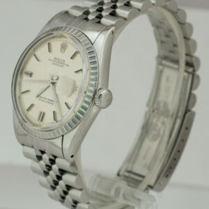 Rolex Vintage 1973 Rolex DateJust Silver Linen 36mm Jubilee Date Stainless Watch 1603