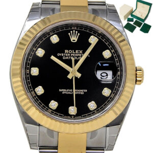 Rolex New Datejust 126333 41mm Steel Gold Black Diamond 2021 B/P/5YEARWTY #RL553