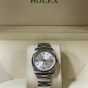 Rolex Oyster Perpetual 36 date Silver Stick Arabic 3-6-9 Dial