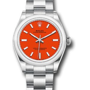 Rolex 277200 Oyster Perpetual 31mm Red Dial Domed Bezel Oyster Bracelet