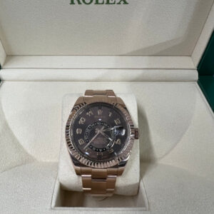 Rolex Sky-Dweller Chocolate Arabic Dial Rose Gold On A Bracelet