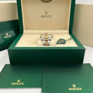 Rolex Datejust 36mm Gold Palm Dial Fluted Bezel Oyster Two Tone 126233 Unworn 2021