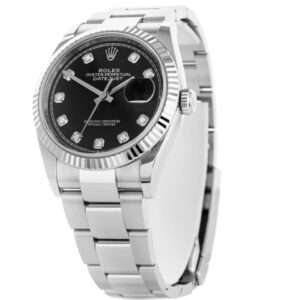 Rolex Datejust 36mm Diamonds Black Dial Steel Model 116234 Watch Box & Papers 2019