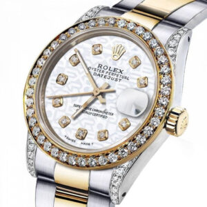 Rolex Ladies Rolex 26mm Datejust 2 Two Tone White Color Jubilee Dial with Diamonds Bezel+ lugs