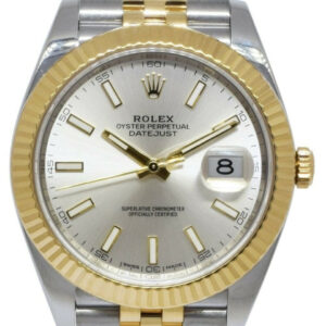 Rolex Datejust 41 18k YG/Steel Silver Index Dial Mens Jubilee Watch 126333