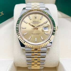 Rolex Datejust 41 126333 Fluted Jubilee Bracelet Champagne Dial Two Tone Yellow Gold