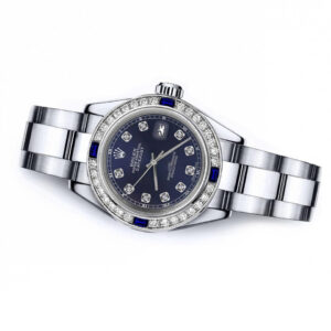 Rolex Navy 31mm Datejust SS Diamond & Sapphire Bezel