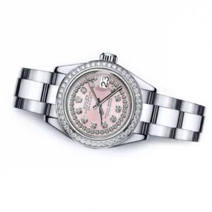 Rolex Pink Pearl 31mm Datejust Stainless Steel Oyster Bracelet & Diamond Bezel