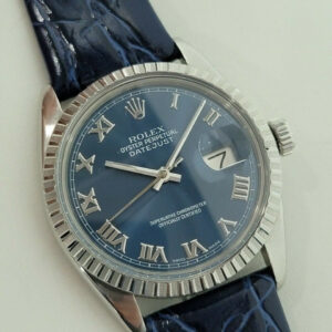 Rolex Mens Rolex Oyster Datejust 16030 36mm 18k SS Automatic Blue Dial 1980s RA296