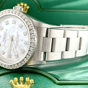 Rolex Midsize Oyster Perpetual 31mm 2ct Diamonds MOP Dial Steel Watch